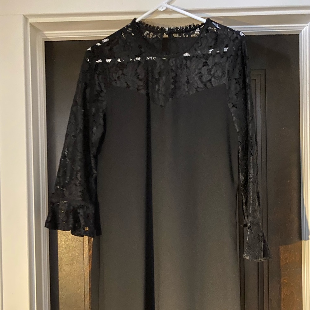 Laundry by Segal black 3/4 sleeve lace dress